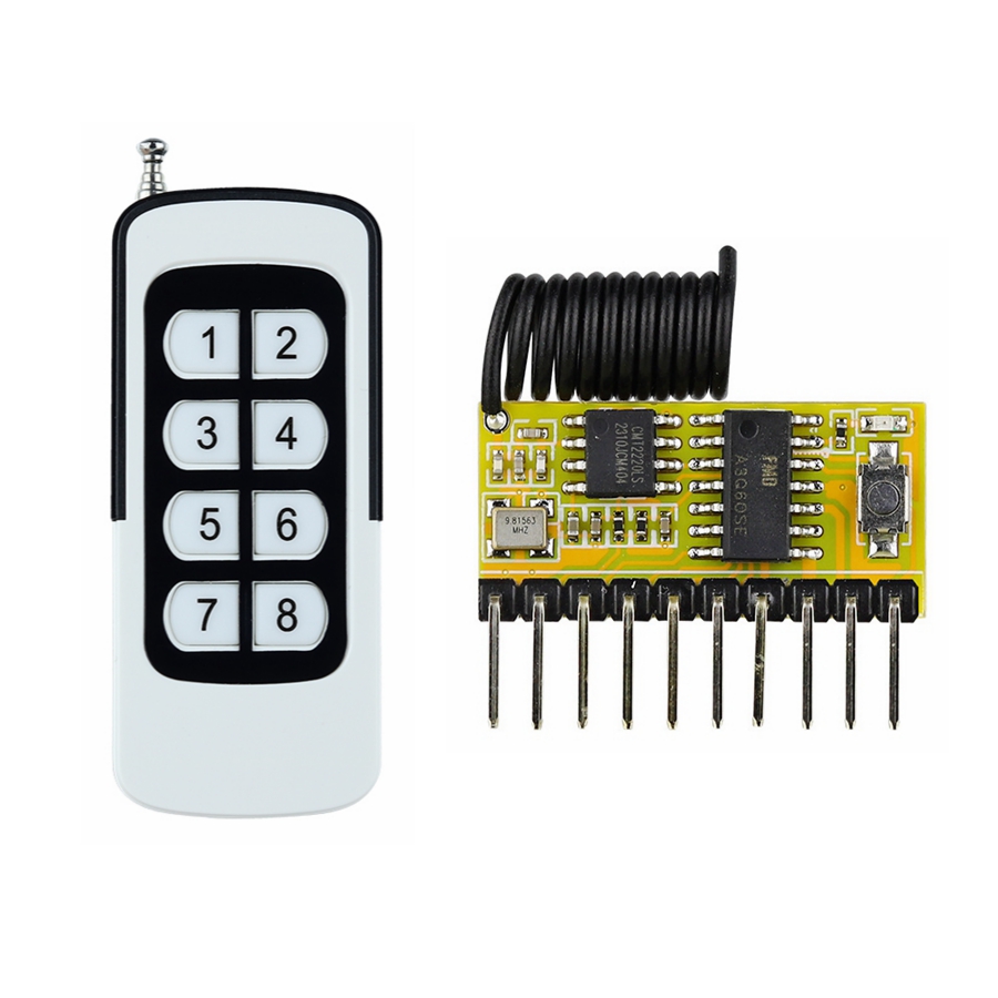 433Mhz Receiver Module - 433MHz DC3V ~ 5V 8CH multifunctionele